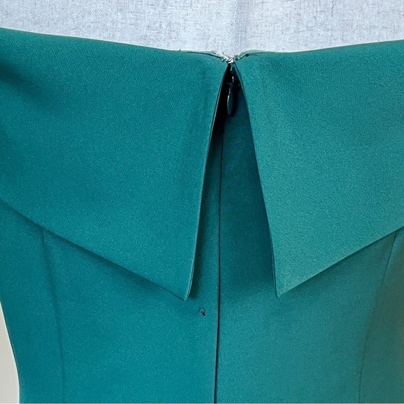 ELIZA J Off-The-Shoulder Asymmetrical-Hem Dress. Green Size 8 #1312 NWT - Picture 10 of 12